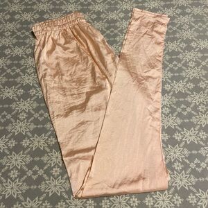 Indian Blush Pink Elastic Waist Pants Pajami Leggings Stretch Comfy Soft